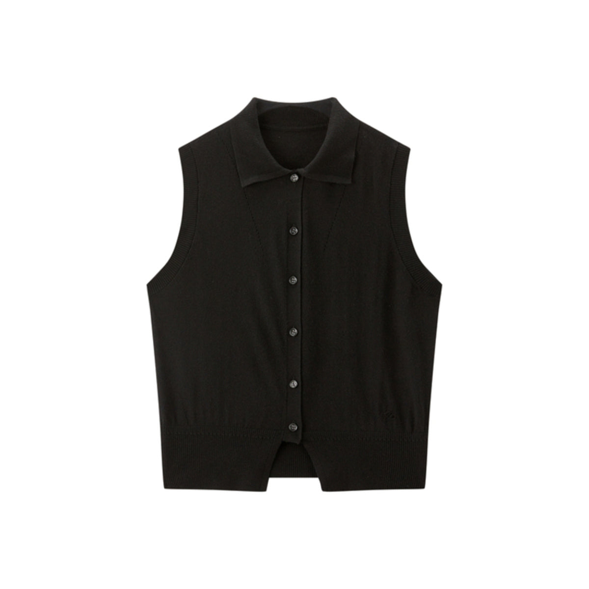 Women's Wool Blend Collared Knit Vest