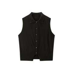 Women's Wool Blend Collared Knit Vest