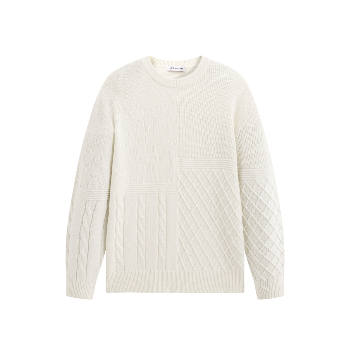 Men's 3D Cable-Knit Panel Sweater