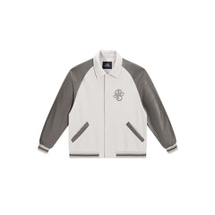 Men's Contrast Embroidered Baseball Jacket