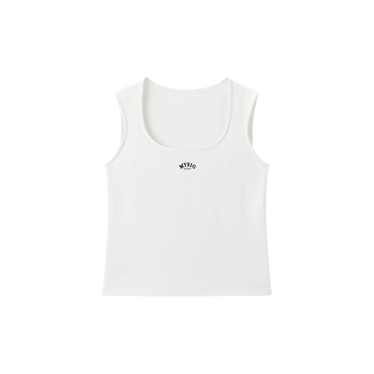 Women's Short U-Neck Embroidered Tank Top