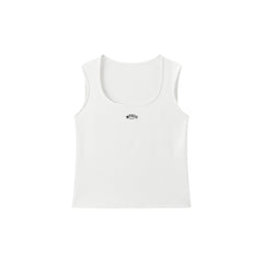 Women's Short U-Neck Embroidered Tank Top