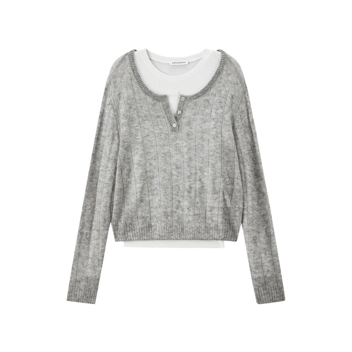 Women's Wool-Blend Color-Contrast Detachable Knit Set