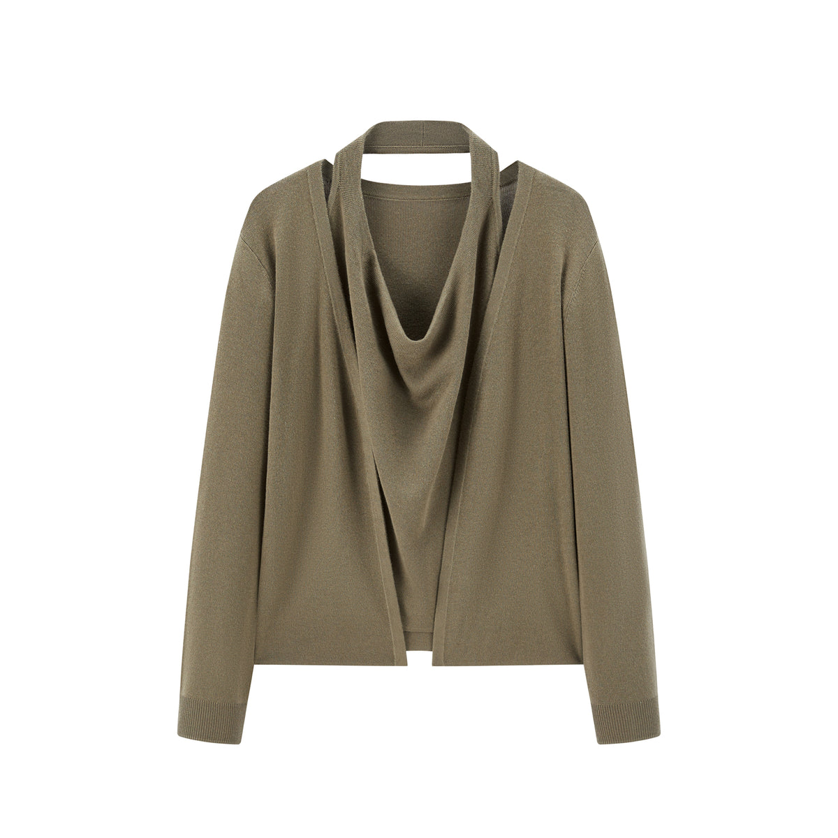 Women's Halter-Neck Layered-Look Knit Top