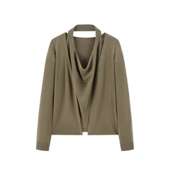 Women's Halter-Neck Layered-Look Knit Top