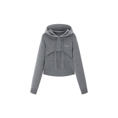 Women's Slim Fit Hooded Knit Pullover