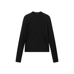 Women's Mock-Neck Vertical Jacquard Sweater
