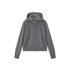 Women's Hooded Double-Zip Knit Cardigan