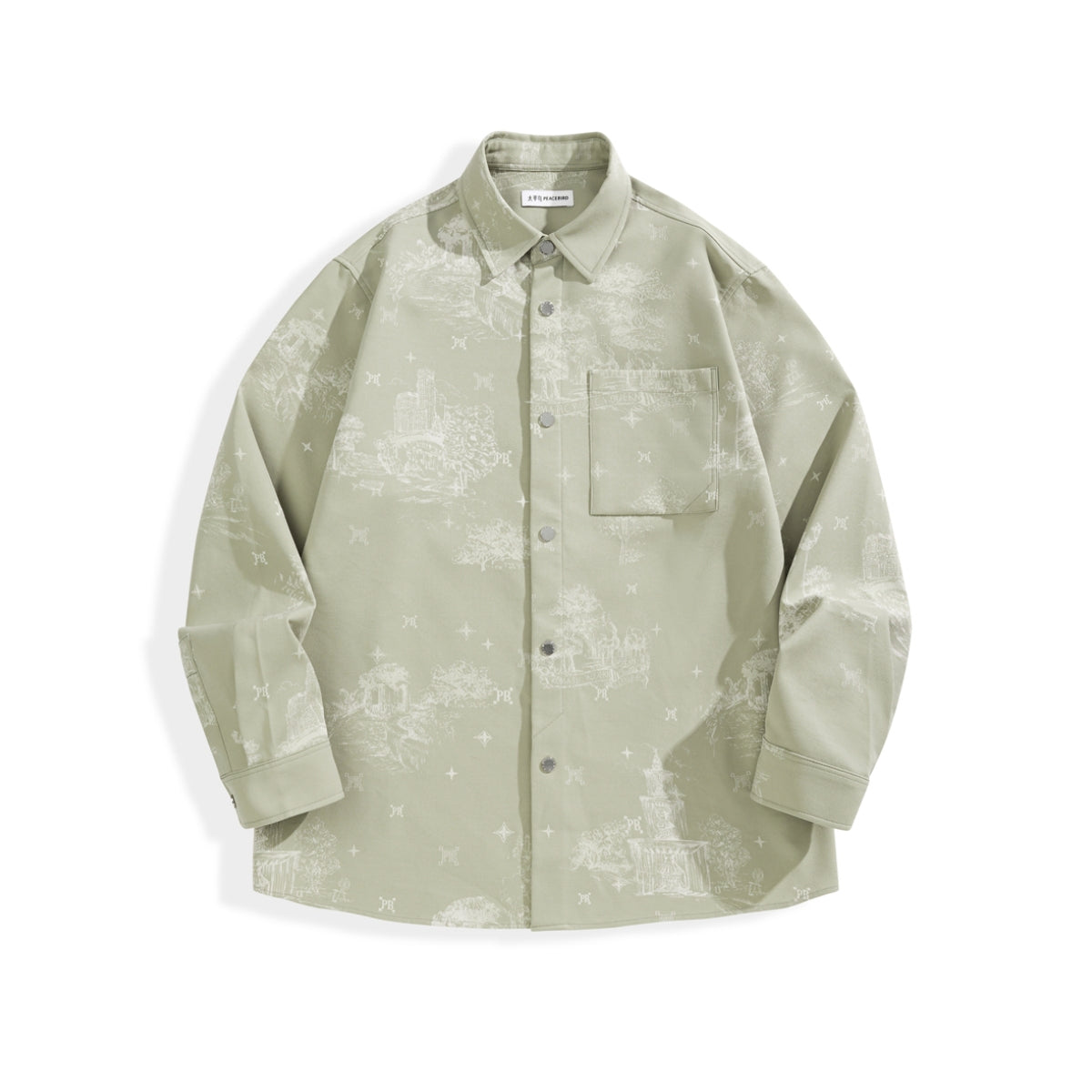 Men's Allover Jacquard Long-Sleeve Shirt