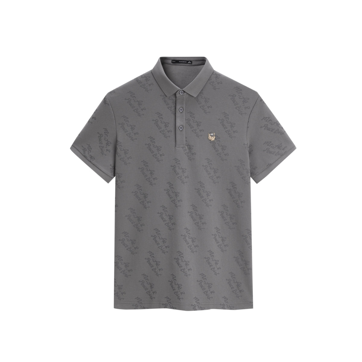 Men's Cooling Polo Shirt with All-Over Letter Print