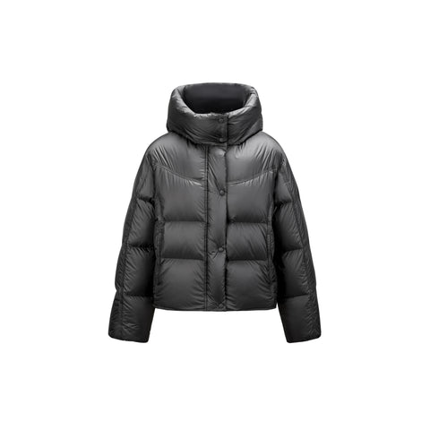 Peacebird Women *US Final Sale* Women's Black Quilted Hooded Puffer Jacket