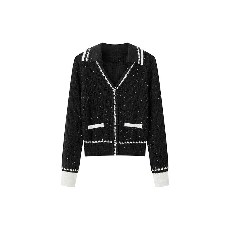 Women's Textured Sequins Knit Cardigan