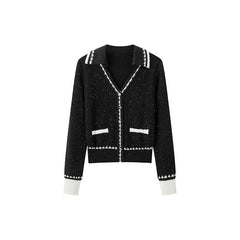 Women's Textured Sequins Knit Cardigan