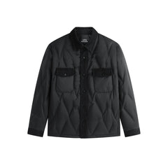 Men's Goose Down Denim-Panel Shirt Jacket