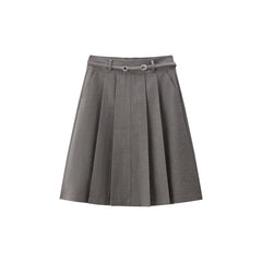 Women's Knee-Length Pleated Skirt
