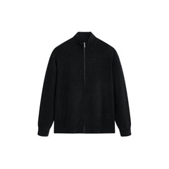 Men's Chenille Jacquard Zip-Up Cardigan