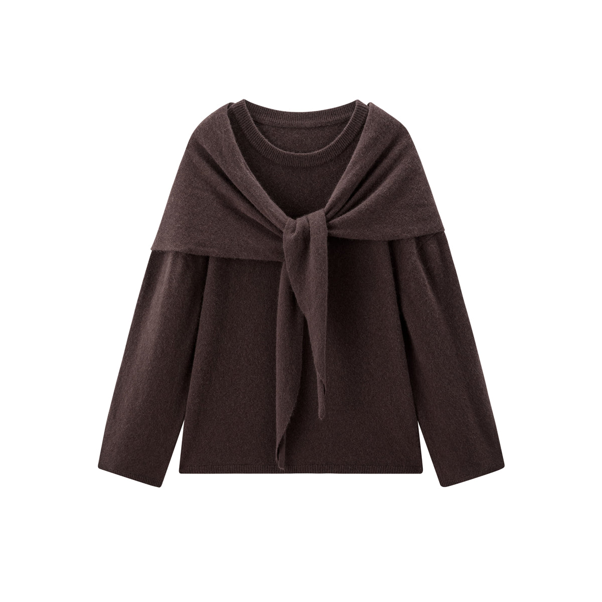 Women's Rabbit-Hair Blend Pullover with Detachable Cape