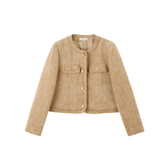 Women's Short Raw-Edge Tweed Jacket