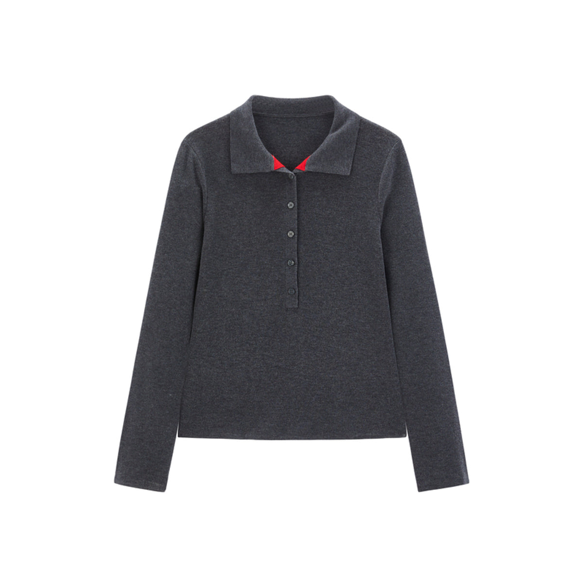 Women's Contrast Half-Placket Slim Sweater