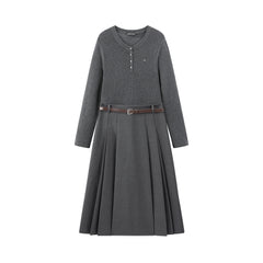 Women's Wool-Blend Knit Panel Dress
