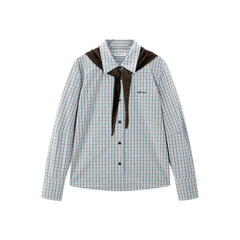 Women's Plaid Shirt with Detachable Cape