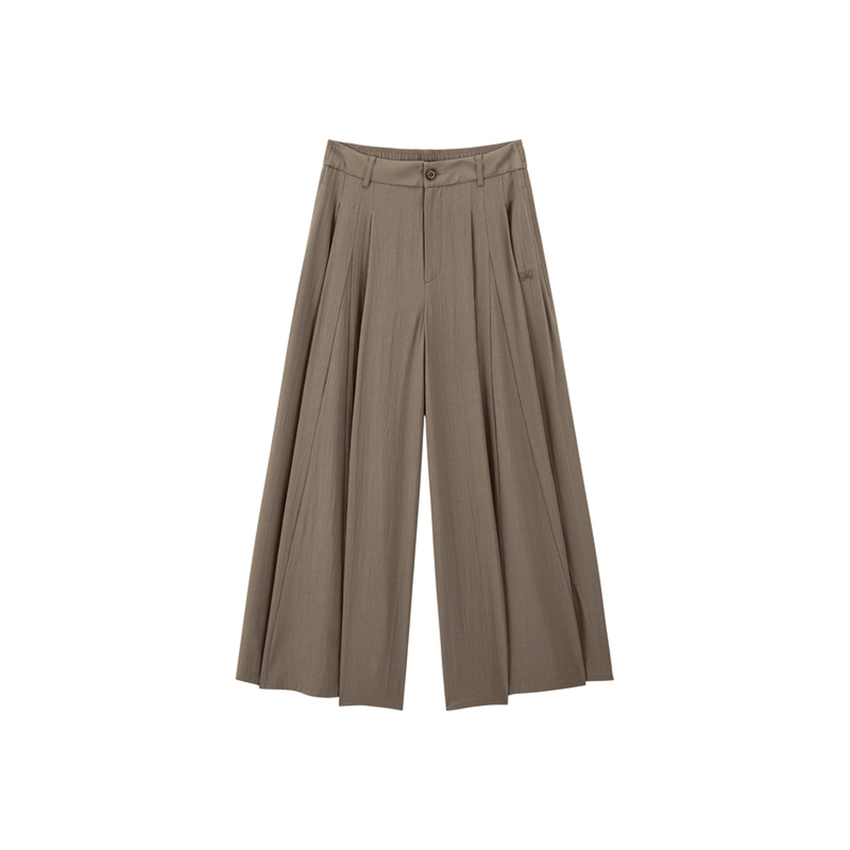 Women's Flowing Wide-Leg Pants with Mini Embroidery