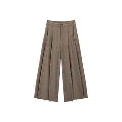 Women's Flowing Wide-Leg Pants with Mini Embroidery