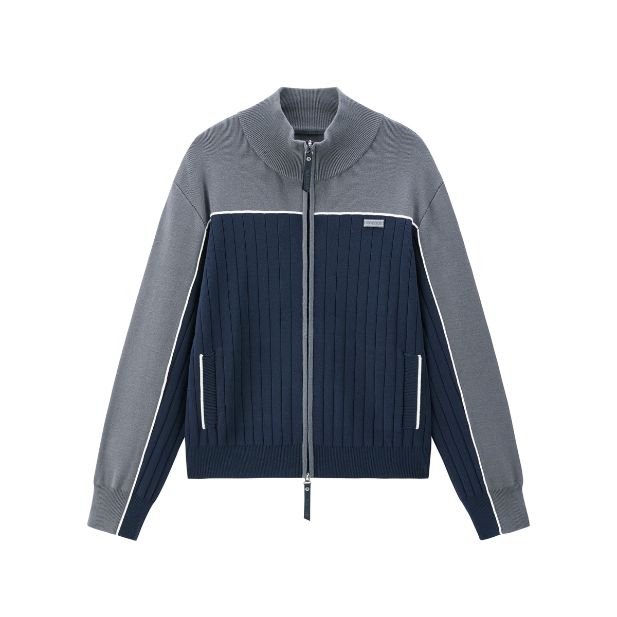 Women's Contrast Dual-Zip Knit Cardigan