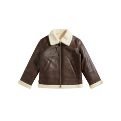 Men's Brown Faux Shearling PU Jacket