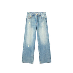 Women's Distressed Wide-Leg Jeans