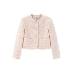 Women's Pink Tassel Tweed Jacket