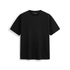 Men's Solid Knit T-Shirt in Lyocell-Silk Blend