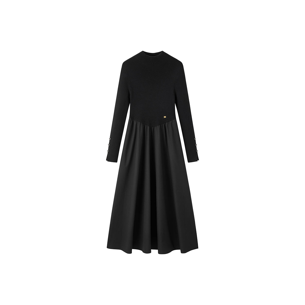 Women's Solid Turtleneck Midi Dress