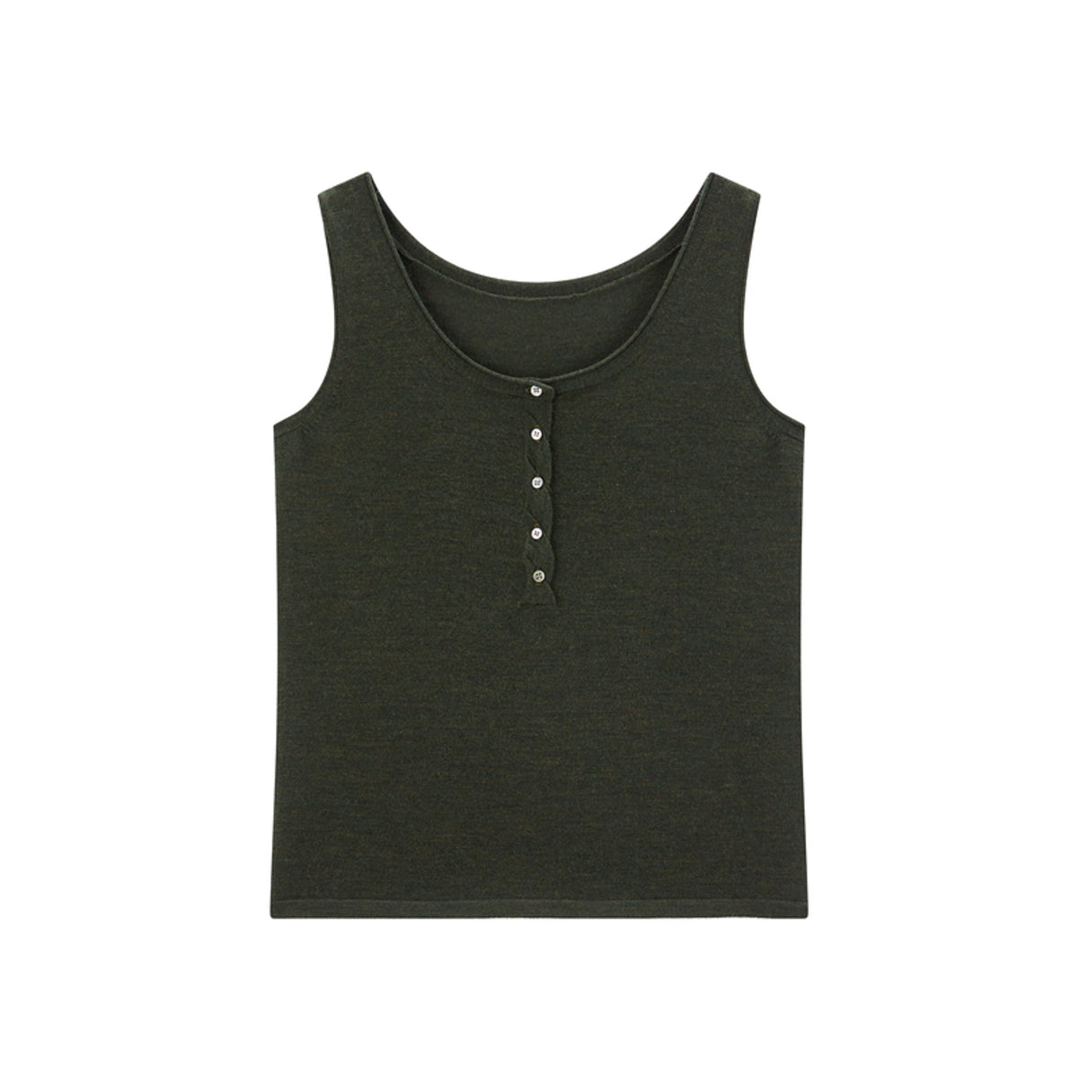Women's Wool U-Neck Knit Vest in Yangtze Yarn