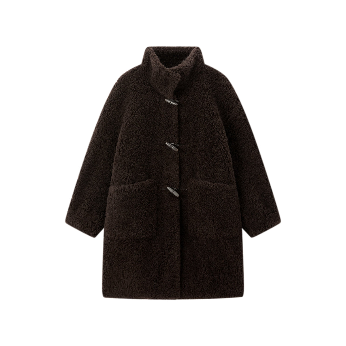 Women's Curly Wool Stand-Collar Coat