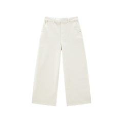 Women's Wide-Leg Jeans with Self-Fabric Belt