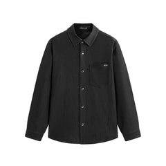Men's Mercerized Denim Shirt with Back Embroidery