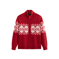 Men's Fair Isle Contrast Knit Cardigan