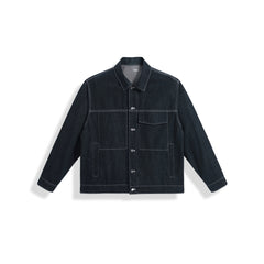 Men's Vintage Contrast Topstitching Denim Jacket