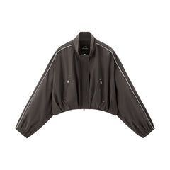 Women's Oversized Jacket with Side Seam Piping