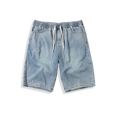 Men's Vintage Washed Straight-Leg Denim Shorts