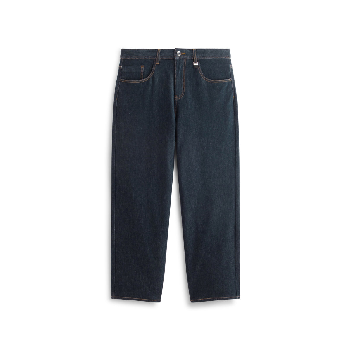Men's Topstitched Washed Straight-Leg Jeans