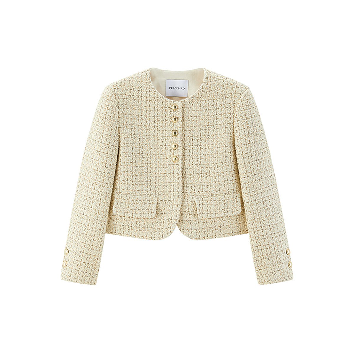 Women's Champagne Tweed Jacket With Lurex