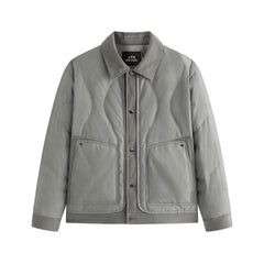 Men's Layered-Look Corduroy-Panel Down Jacket