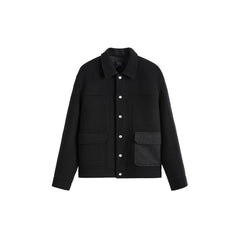 Men's Spliced Pocket Wool Jacket