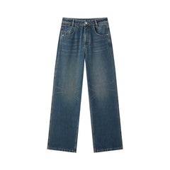 Women's Washed Brushed Straight-Leg Jeans