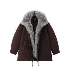 Women's Down Parka with Fox Fur Collar