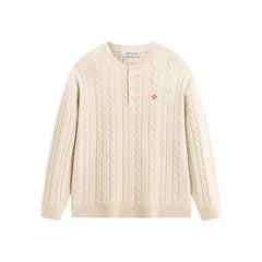 Men's Cable-Knit Henley Sweater