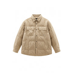 Men's Pocket Quilted Shirt Puffer Jacket