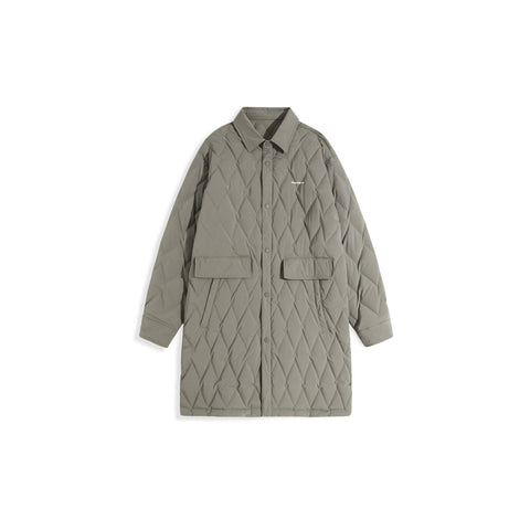 *US Final Sale* Men's Grey Long Quilted Puffer Jacket